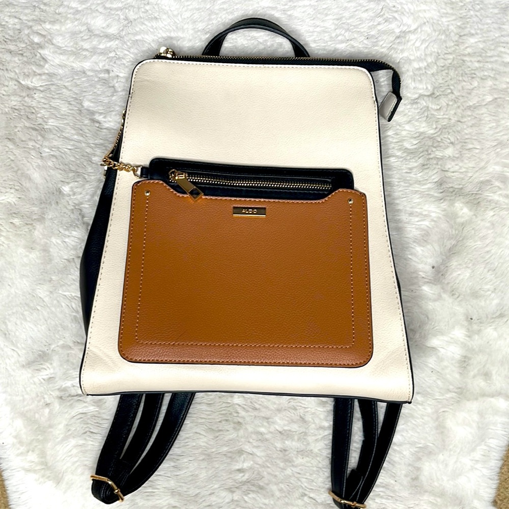 Aldo Cream/black/tan backpack